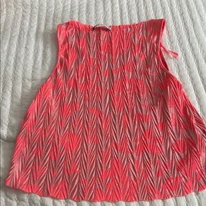 Zara Vibrant Pink Patterned Tank Top